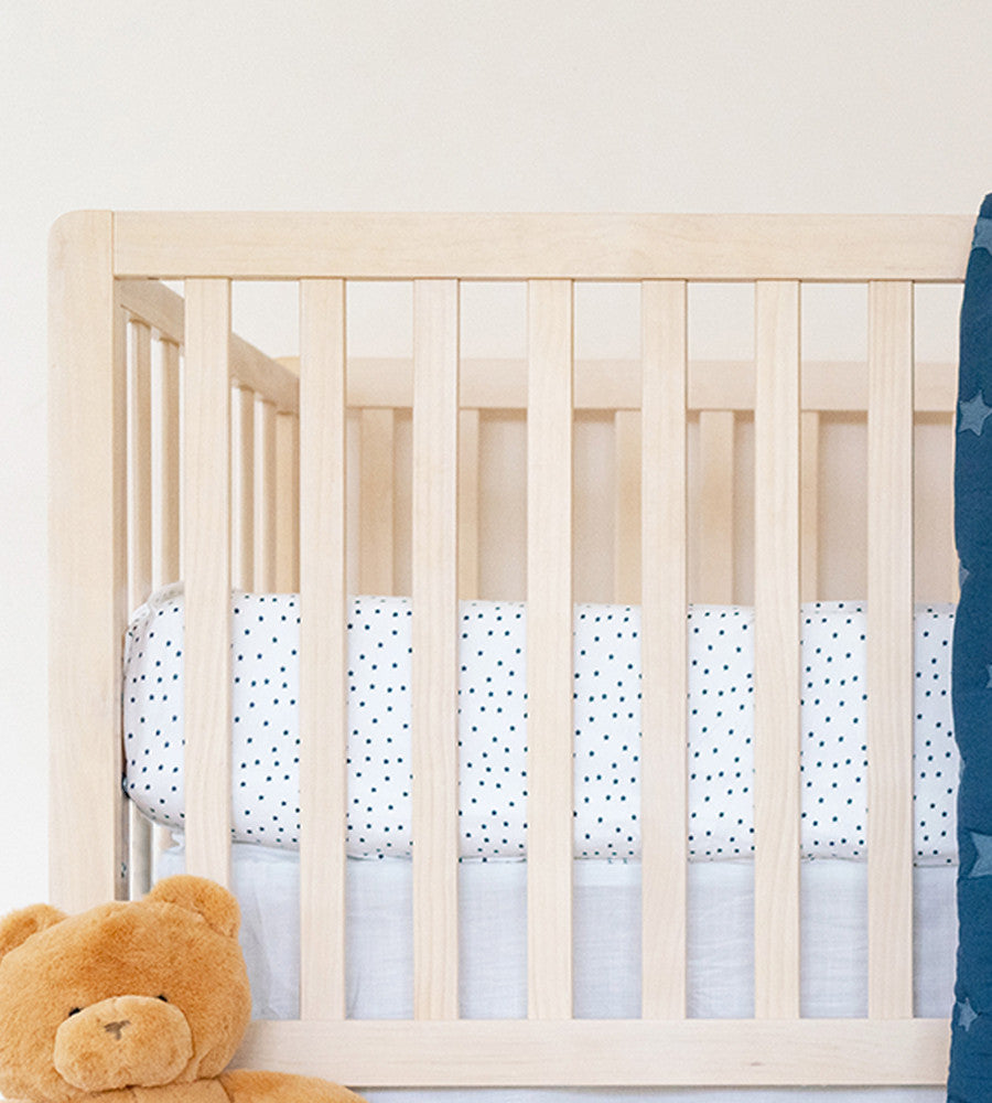 Bamboo Crib Sheets Stars Dreamy White