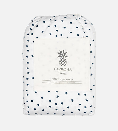 Bamboo Crib Sheets Stars Dreamy White