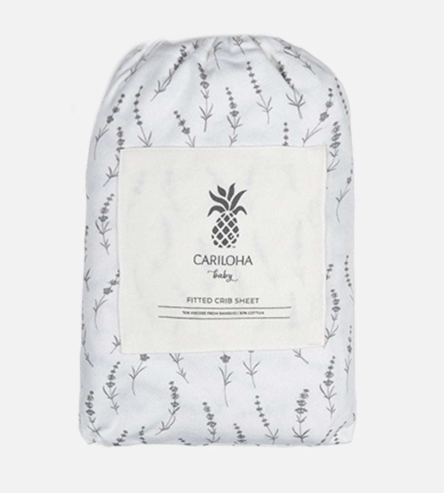 Bamboo Crib Sheets Wildflowers Hush Gray