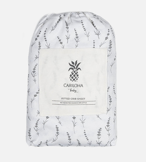 Bamboo Crib Sheets Wildflowers Hush Gray