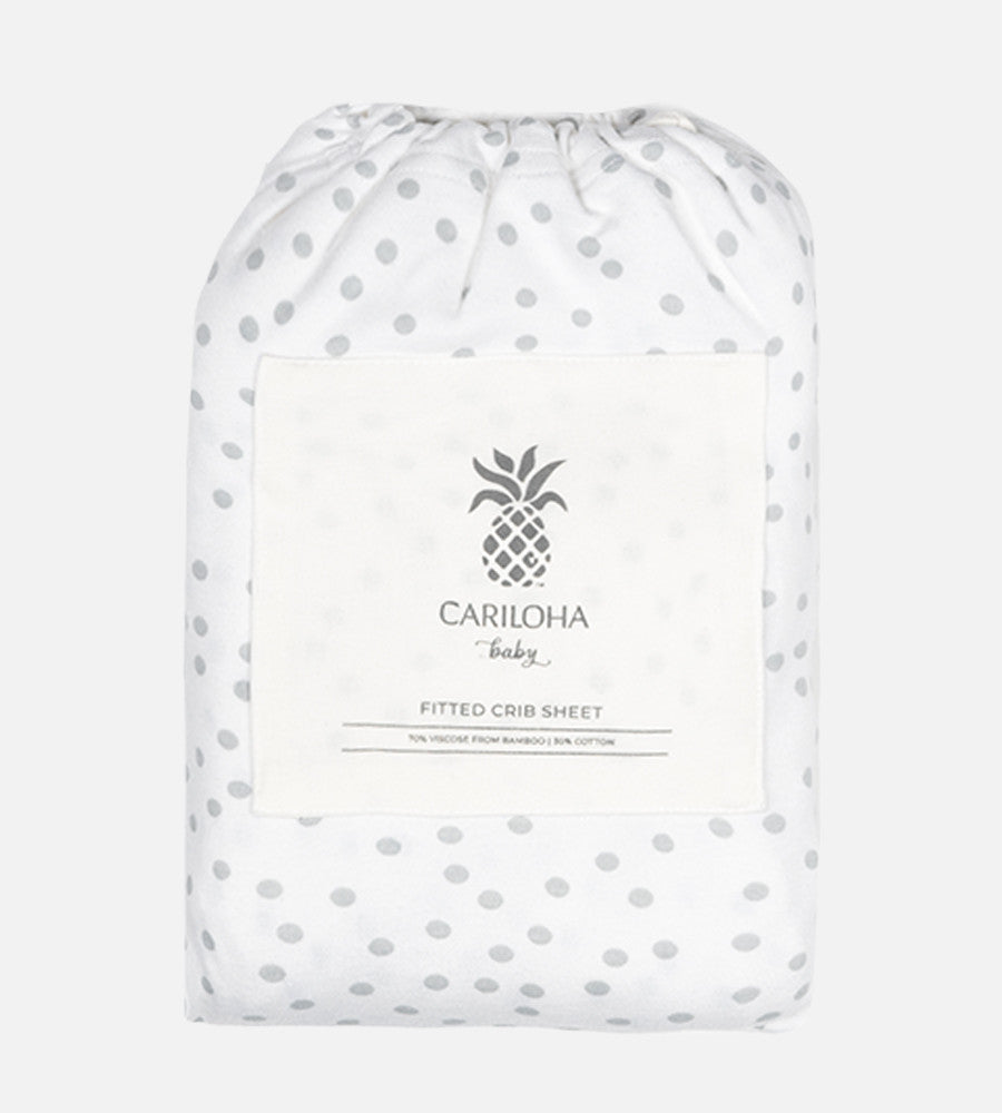 Bamboo Crib Sheets Dot Dreamy White