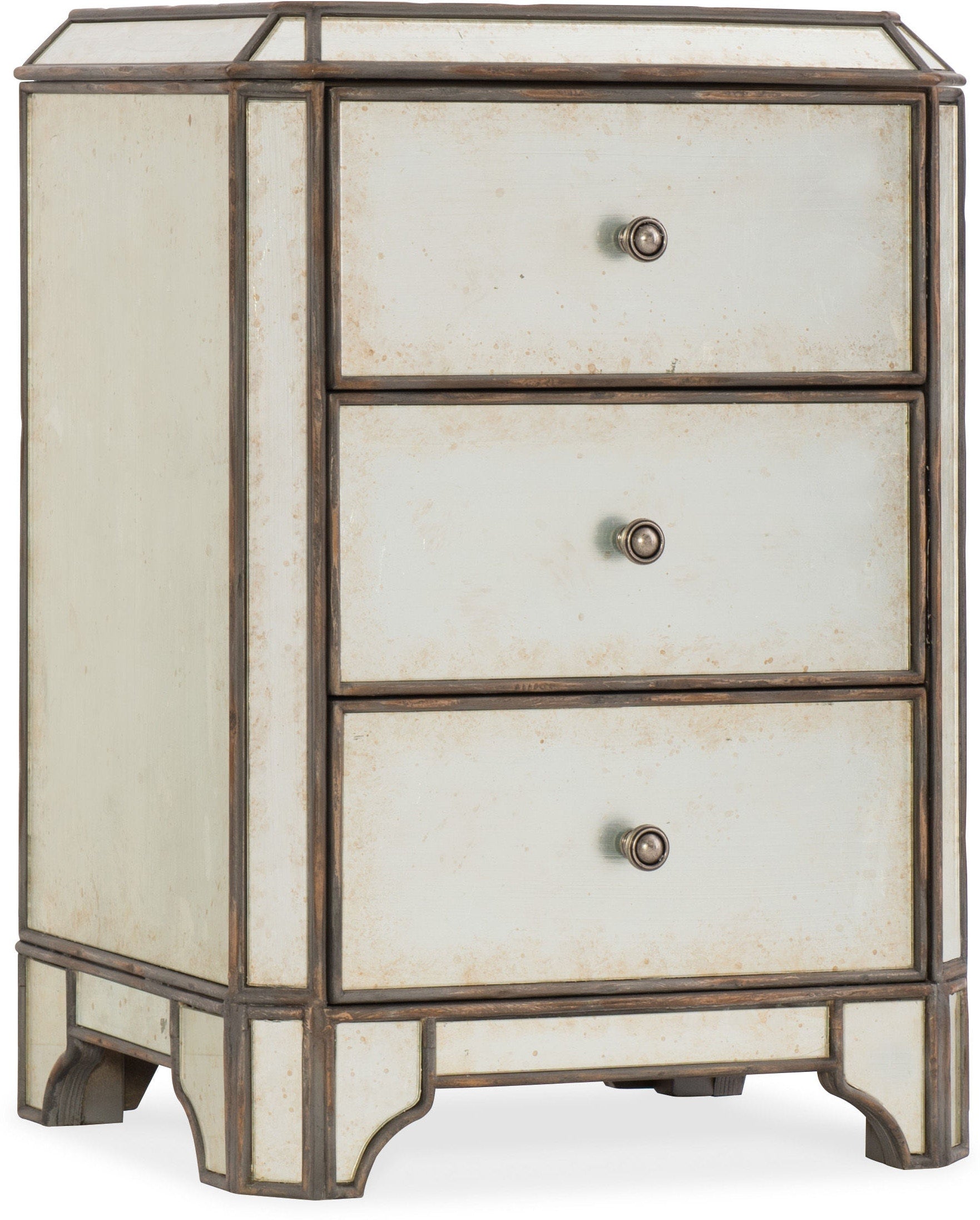 Hooker Furniture Arabella Mirrored Three Drawer Nightstand