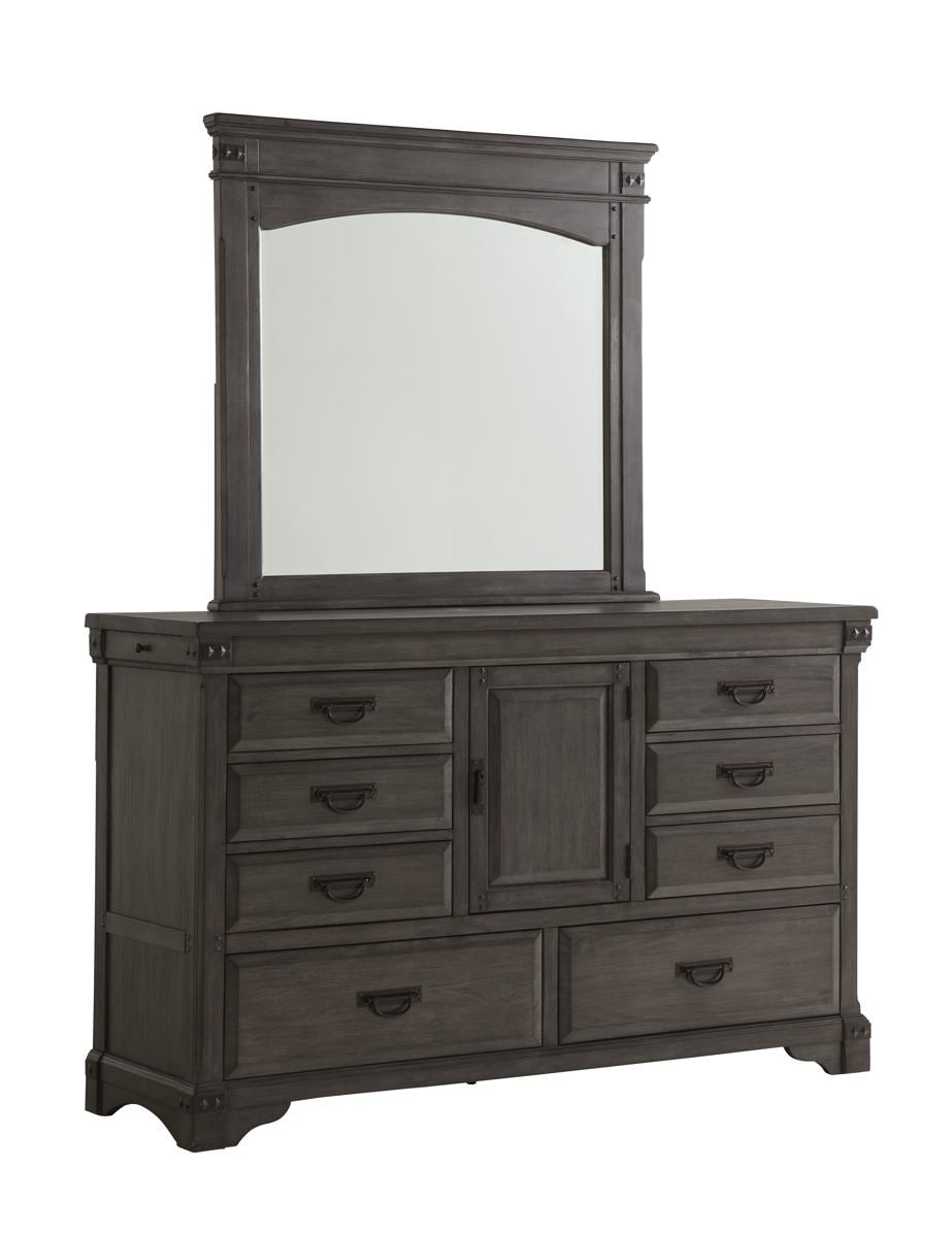 Avalon Furniture Larchmont Mirror in Brushed Antique Gray B09862-M