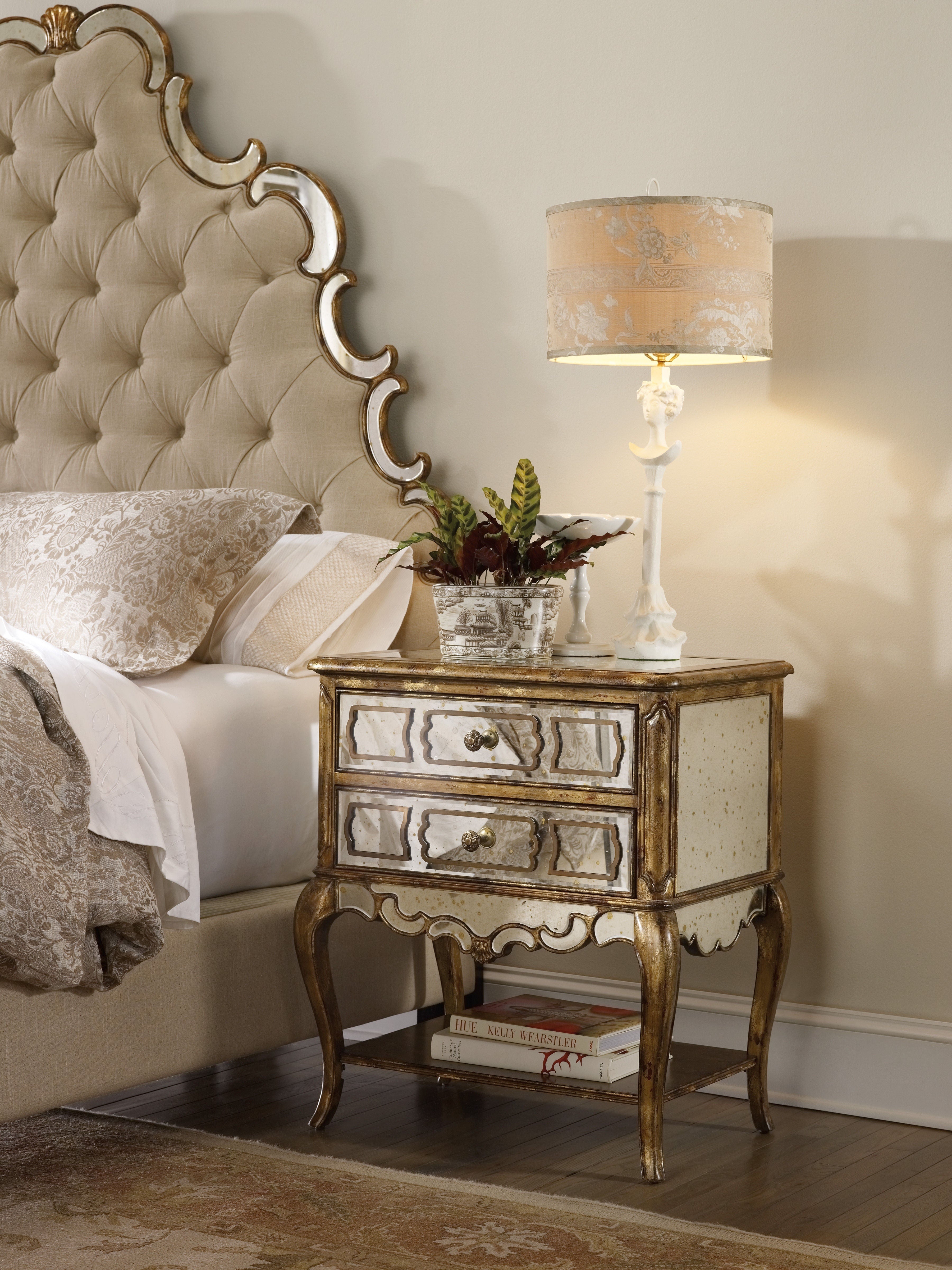 Hooker Furniture Sanctuary Mirrored Leg Nightstand Bling