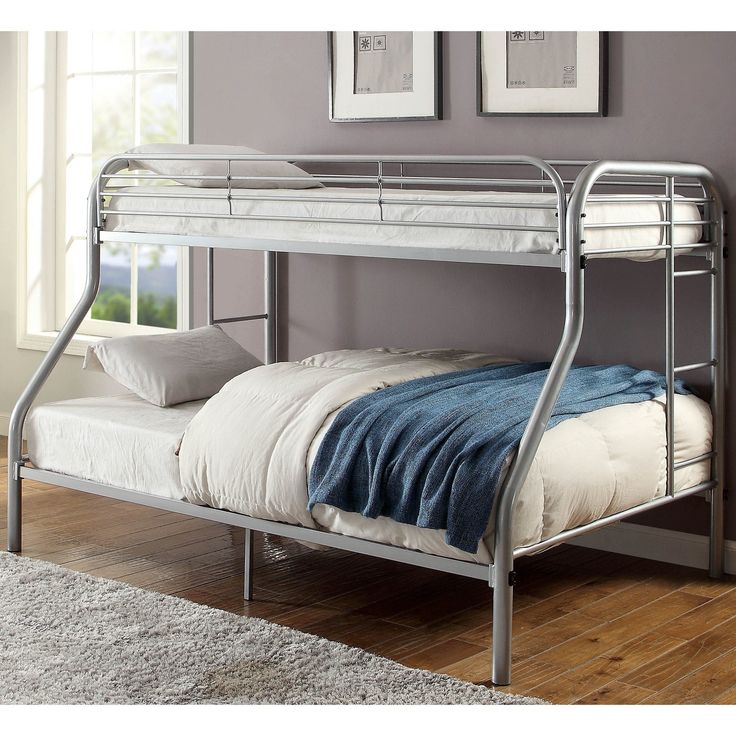 Metal Bunkbeds  Silver Metal Full