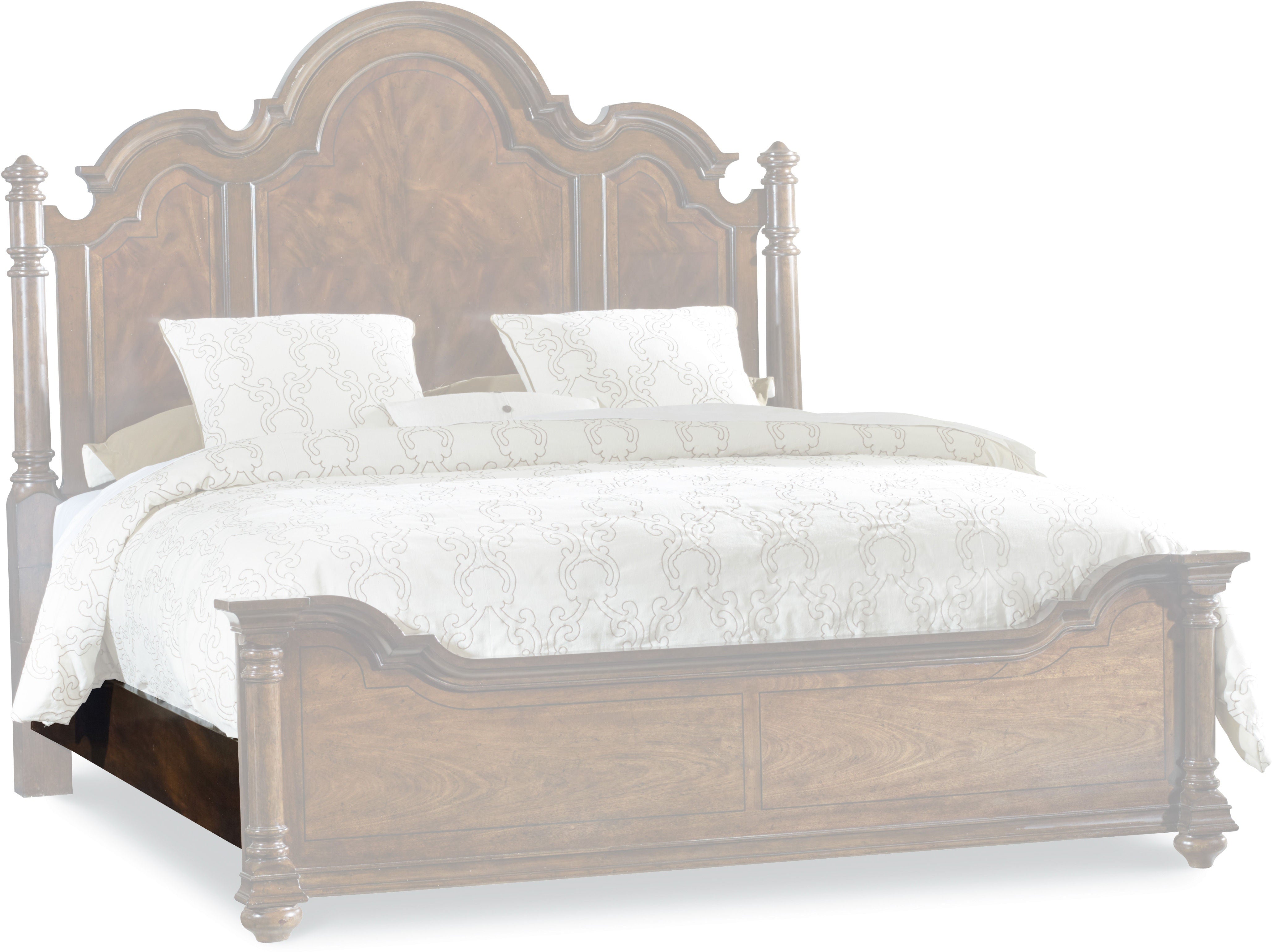 Hooker Furniture Bedroom Leesburg Queen Upholstered Bed with Wood Rails