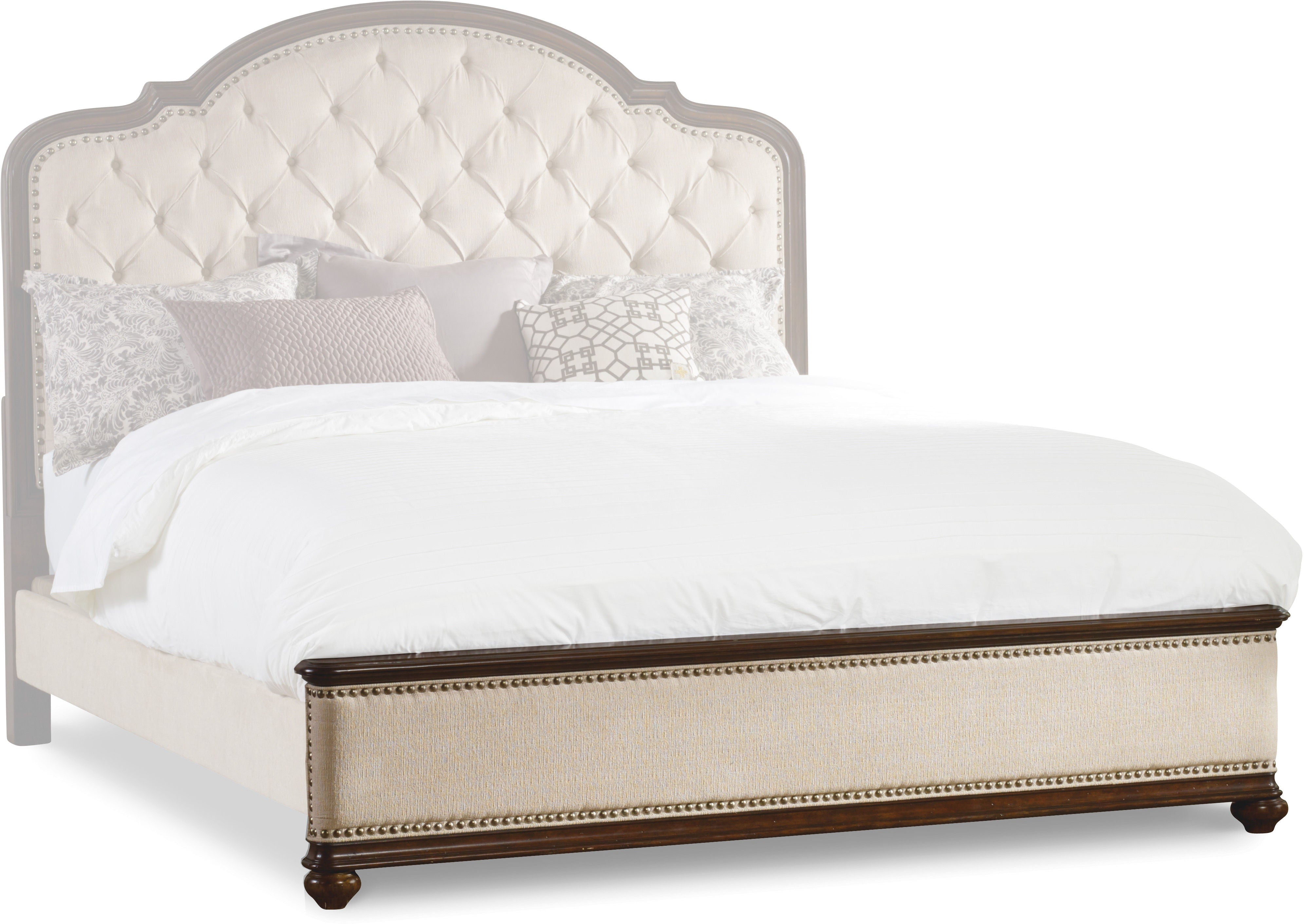 Hooker Furniture Bedroom Leesburg Queen Upholstered Bed with Wood Rails