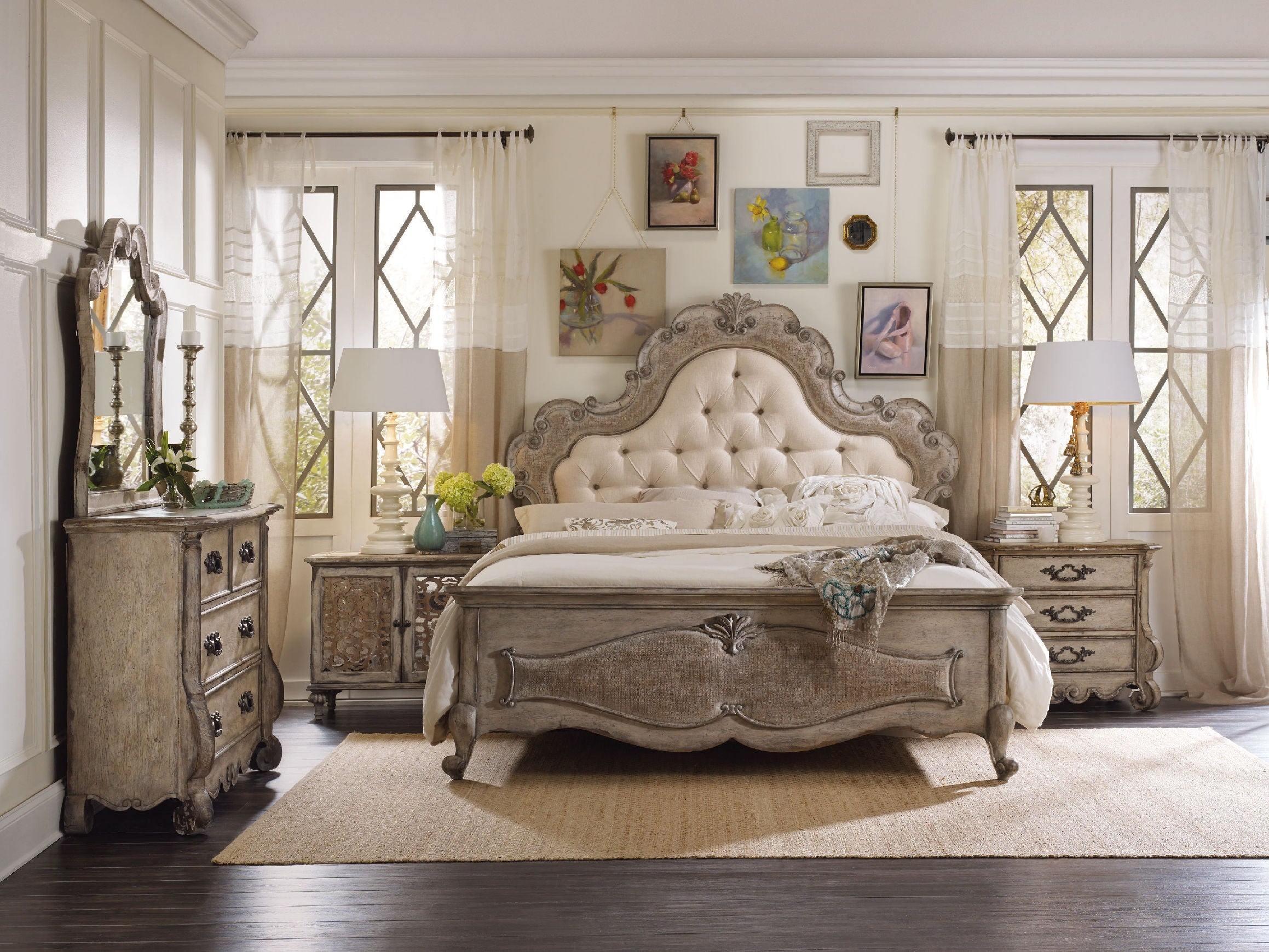 Hooker Furniture Bedroom Chatelet Upholstered Panel Bed