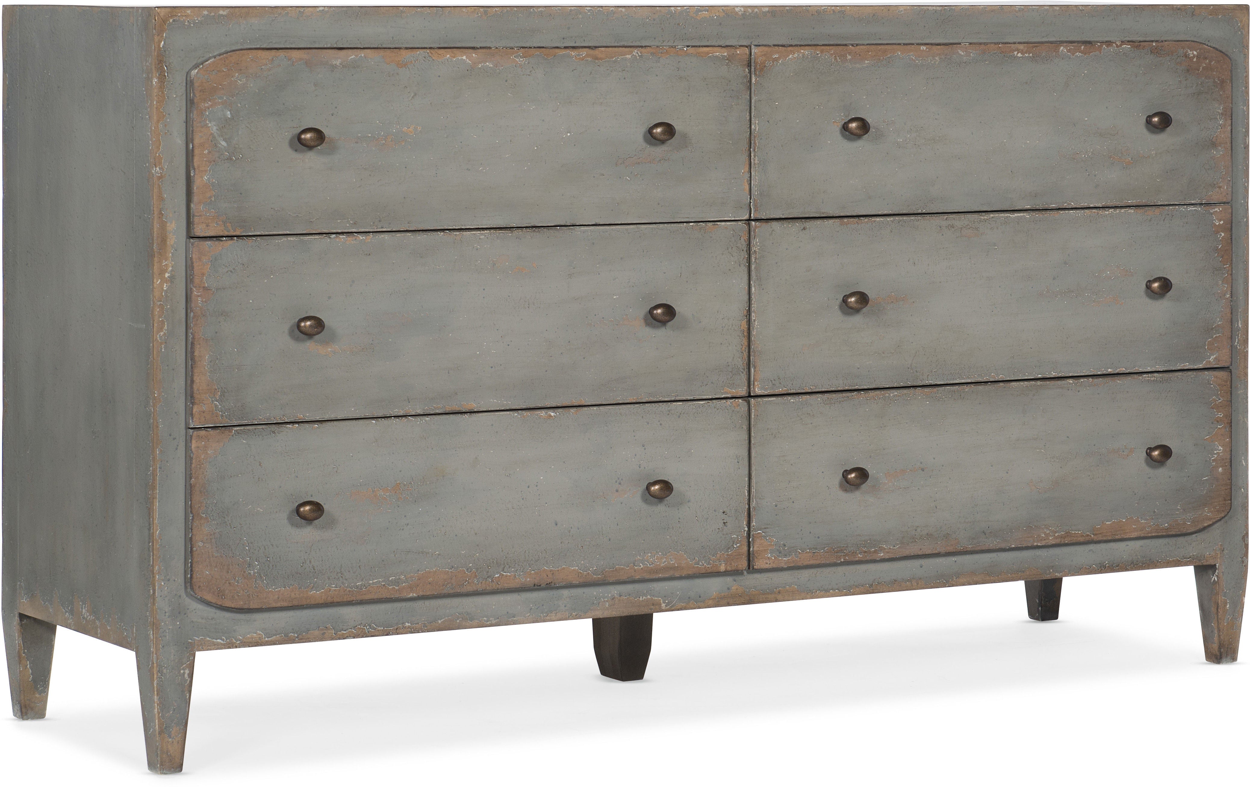 Hooker Furniture Ciao Bella Six-Drawer Dresser Speckled Gray