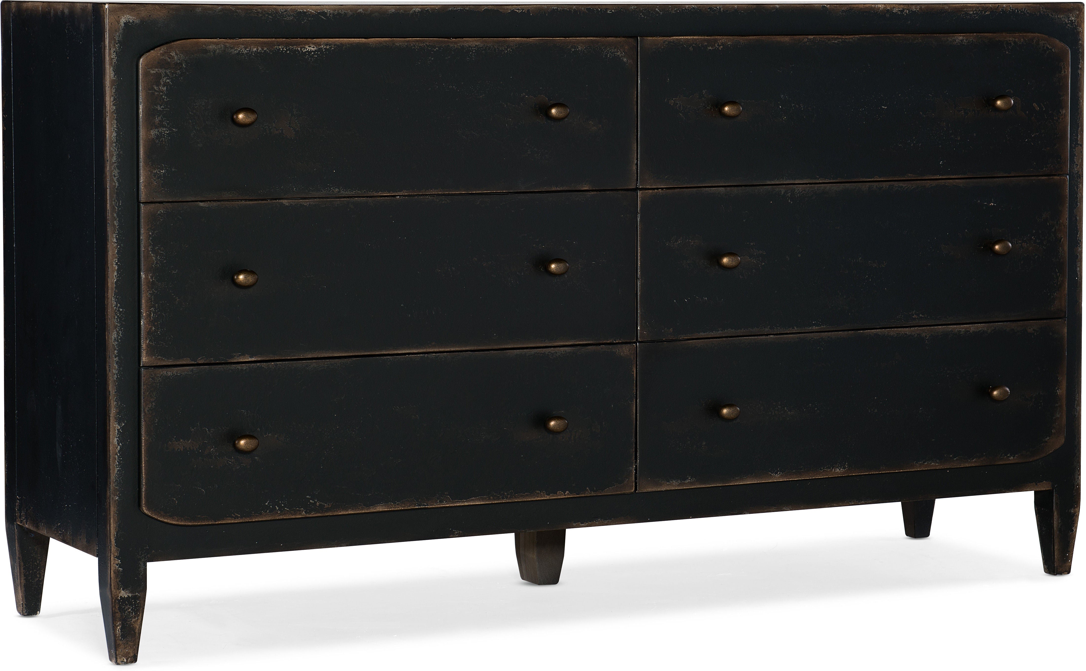 Hooker Furniture Ciao Bella Six-Drawer Dresser- Black