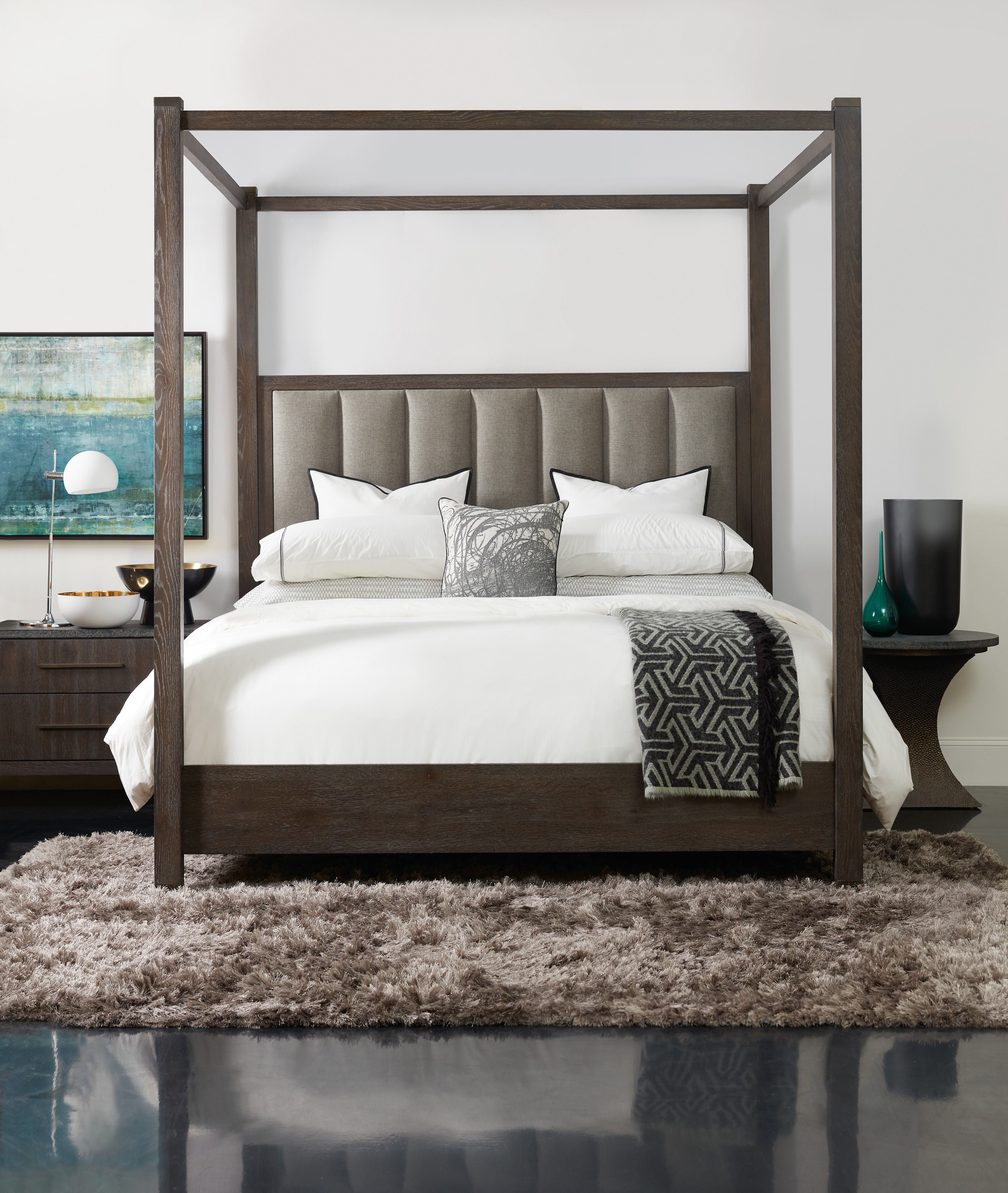 Hooker Furniture Bedroom Miramar Aventura Jackson King Poster Bed w-Tall Posts & Canopy