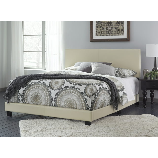 766-CR King Ramon Cream PU Bed