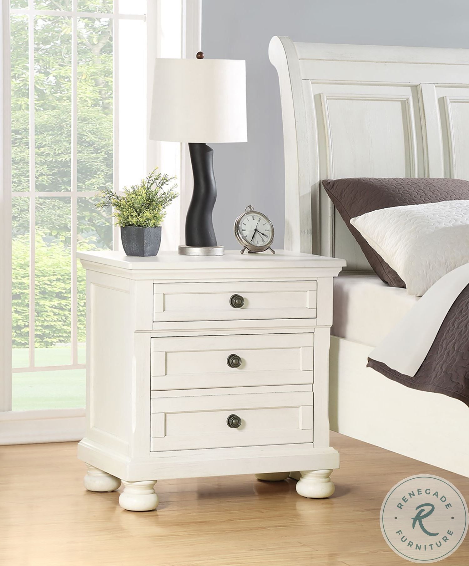 Stella Cream White Nightstand by Avalon Furniture