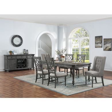 High Back Set of 2 Dining Side Chair in Sandblasted Gray By: Alabama Beds