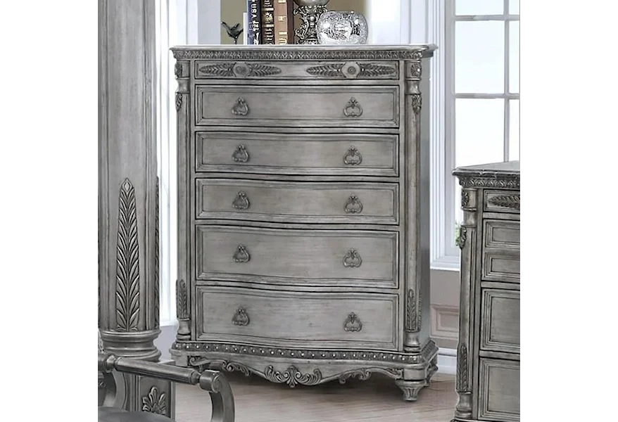 TRADITIONAL CHEST OF DRAWERS WITH STONE TOP By Avalon Furniture