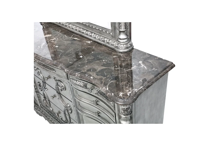 TRADITIONAL DRESSER WITH STONE TOP AND SLIDING JEWELRY TRAY by Avalon Furniture