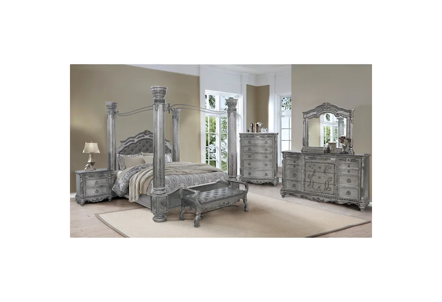 TRADITIONAL DRESSER WITH STONE TOP AND SLIDING JEWELRY TRAY by Avalon Furniture