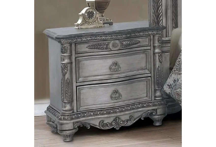 TRADITIONAL NIGHTSTAND WITH DOUBLE USB PORTS AND LED NIGHTLIGHT By Avalon Furniture