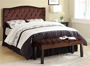 886-53 Queen Brown Roll Top Headboard