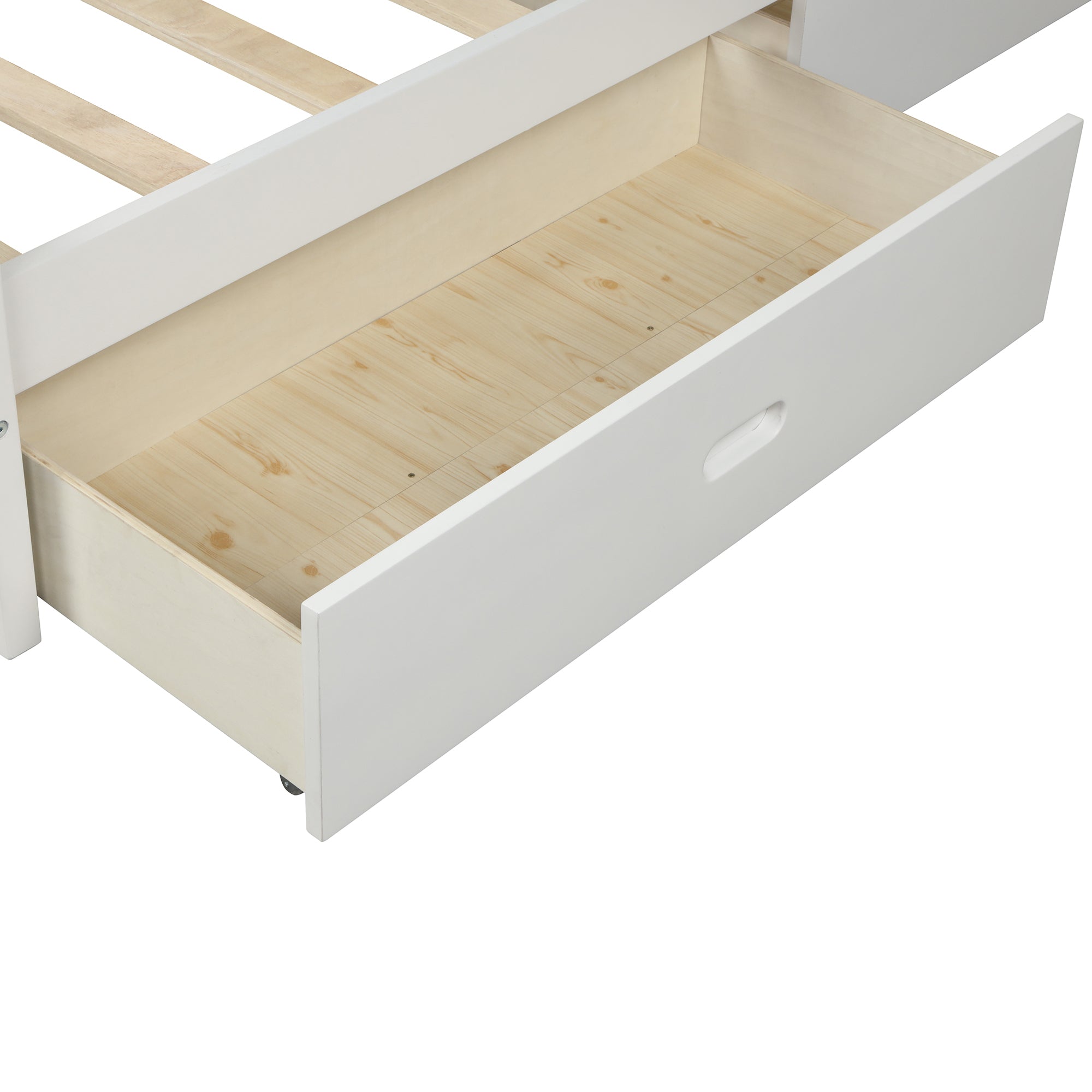 Full-Size Wood Platform Bed with Two Drawers in White by: Alabama Beds