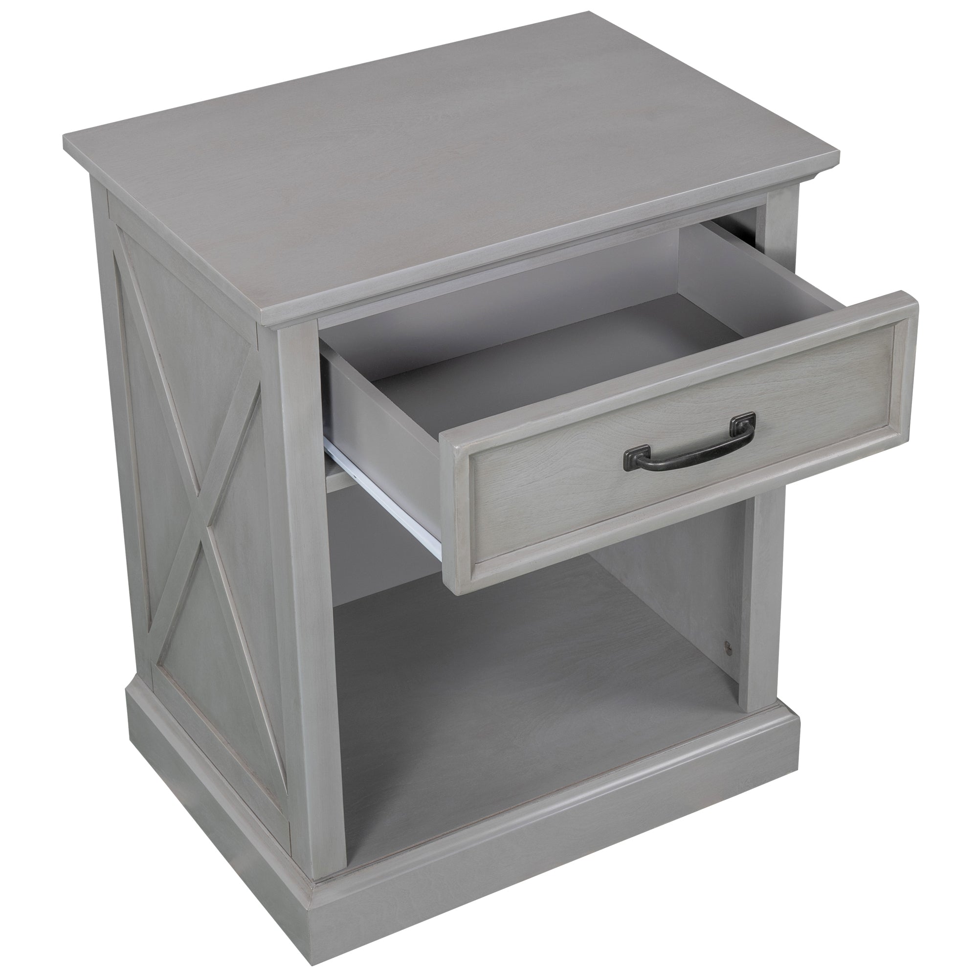 Modern Gray Nightstand for Bedroom Side Table By: Alabama Beds