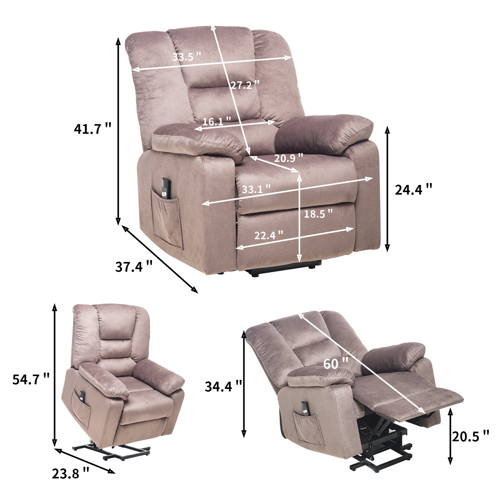 Reclining chair 2024 electric for elderly