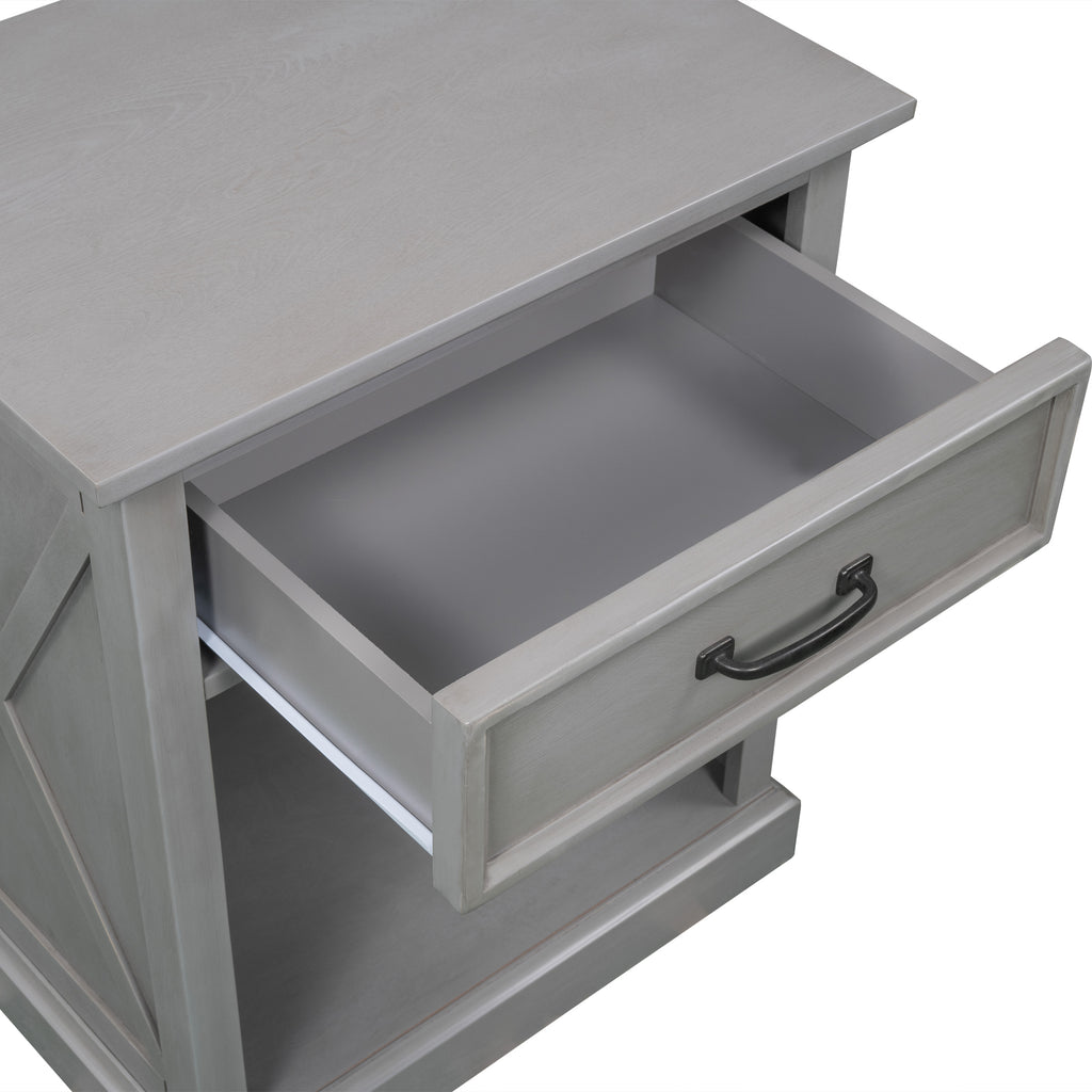 Modern Gray Nightstand for Bedroom Side Table By: Alabama Beds