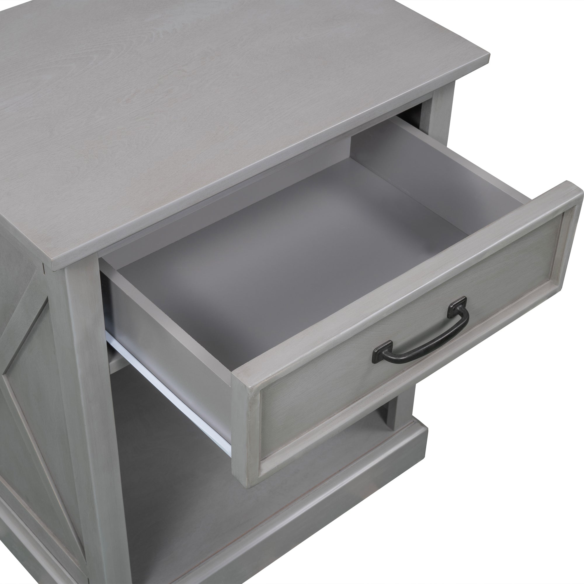 Modern Gray Nightstand for Bedroom Side Table By: Alabama Beds