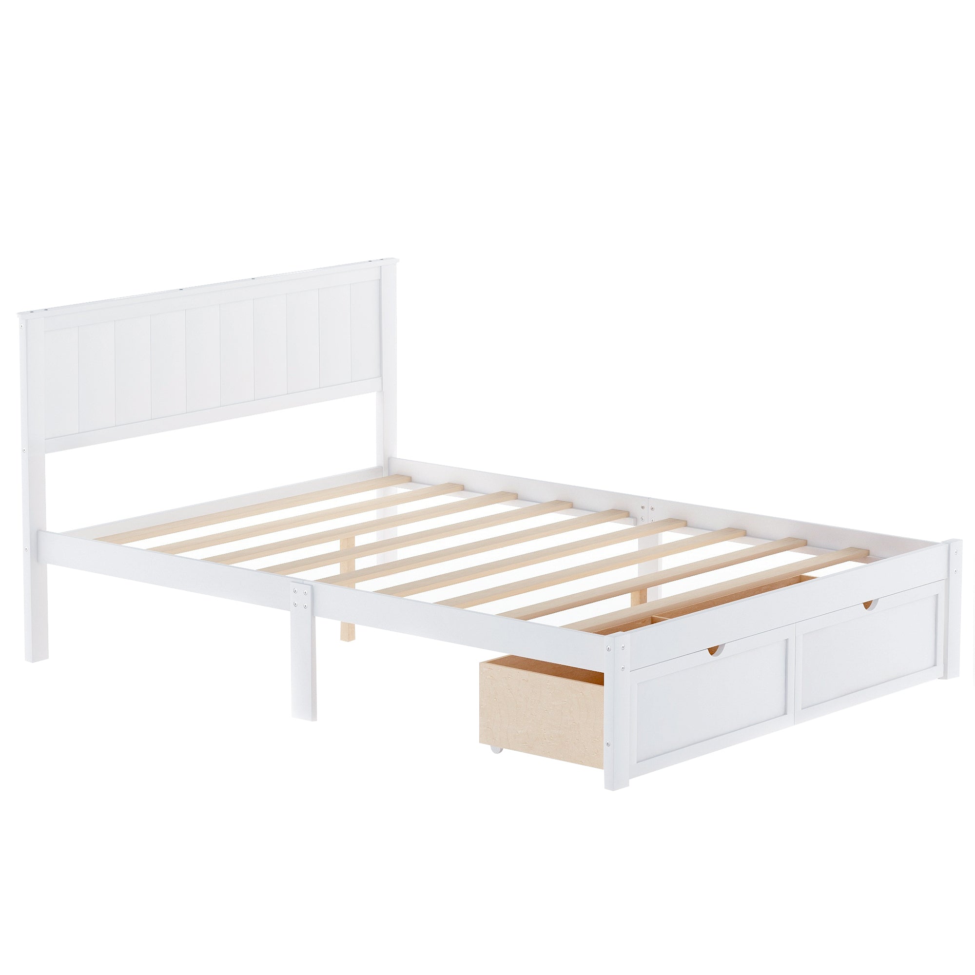 Full Size Wood Platform Bed Frame with Underbed Storage Drawers by: Alabama Beds