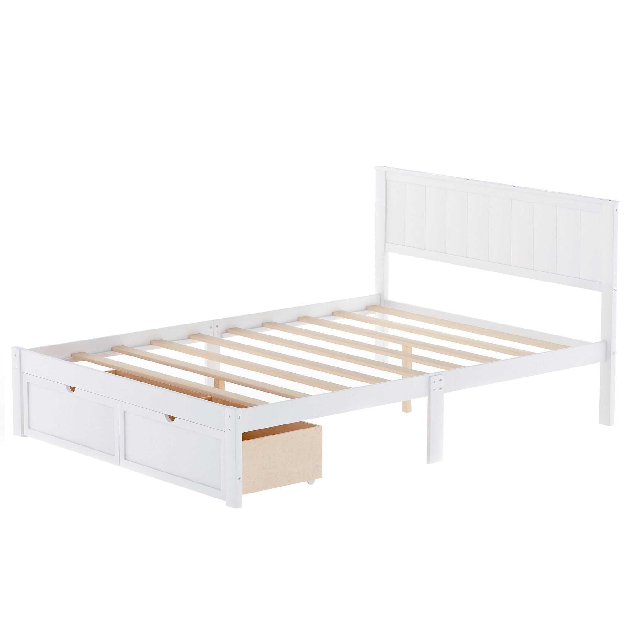 Full Size Wood Platform Bed Frame with Underbed Storage Drawers by: Alabama Beds