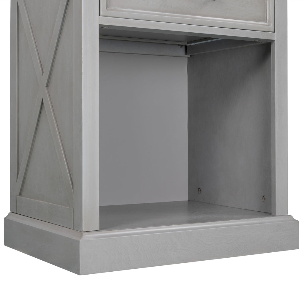 Modern Gray Nightstand for Bedroom Side Table By: Alabama Beds